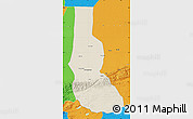Shaded Relief Map of Minfeng, political outside