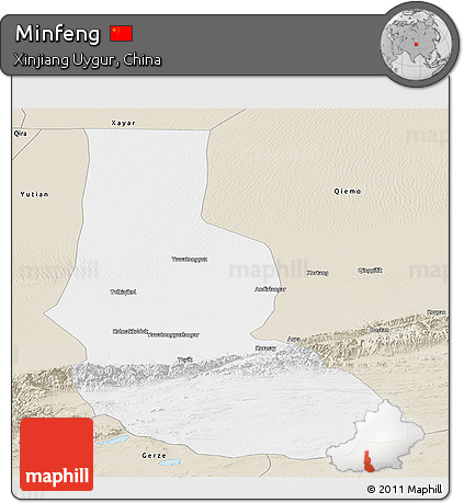 Classic Style Panoramic Map of Minfeng
