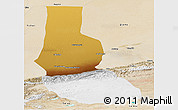 Physical Panoramic Map of Minfeng, satellite outside