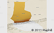 Physical Panoramic Map of Minfeng, shaded relief outside