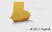Physical Panoramic Map of Minfeng, single color outside