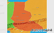 Political Panoramic Map of Minfeng