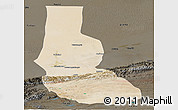 Satellite Panoramic Map of Minfeng, darken