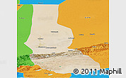 Satellite Panoramic Map of Minfeng, political outside