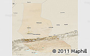 Satellite Panoramic Map of Minfeng, shaded relief outside