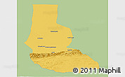 Savanna Style Panoramic Map of Minfeng, single color outside
