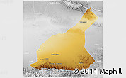 Physical 3D Map of Mori, lighten, desaturated