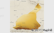 Physical 3D Map of Mori, shaded relief outside