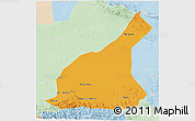 Political 3D Map of Mori, lighten