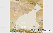 Shaded Relief 3D Map of Mori, satellite outside