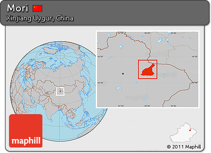 Gray Location Map of Mori