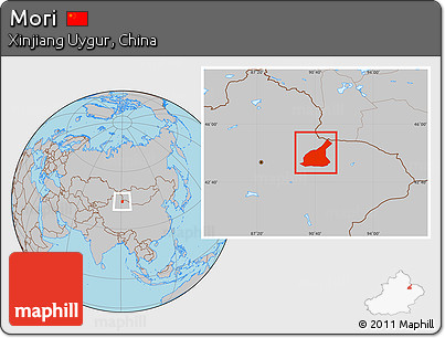 Gray Location Map of Mori