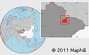 Gray Location Map of Mori, highlighted country, highlighted parent region