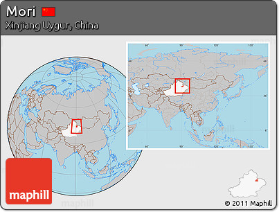 Gray Location Map of Mori, highlighted parent region, within the entire country