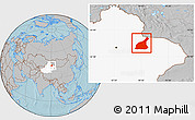 Gray Location Map of Mori, highlighted parent region, hill shading