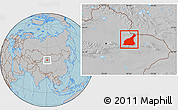 Gray Location Map of Mori, hill shading