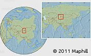 Savanna Style Location Map of Mori, within the entire country, hill shading