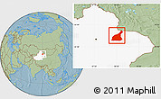 Savanna Style Location Map of Mori, highlighted parent region, hill shading