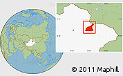 Savanna Style Location Map of Mori, highlighted parent region