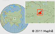 Savanna Style Location Map of Mori, hill shading