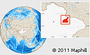 Shaded Relief Location Map of Mori, highlighted parent region