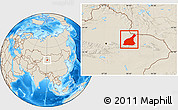 Shaded Relief Location Map of Mori