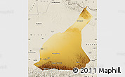 Physical Map of Mori, shaded relief outside