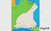 Shaded Relief Map of Mori, political outside