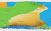 Physical Panoramic Map of Mori, political outside