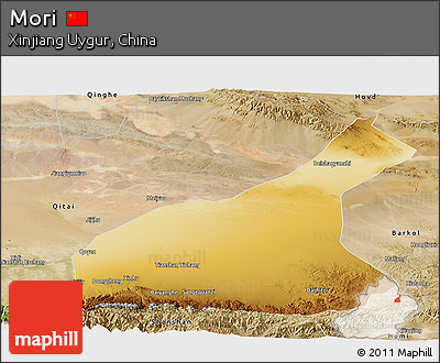 Physical Panoramic Map of Mori, satellite outside