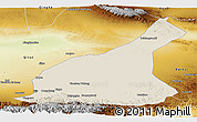 Shaded Relief Panoramic Map of Mori, physical outside
