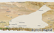 Shaded Relief Panoramic Map of Mori, satellite outside