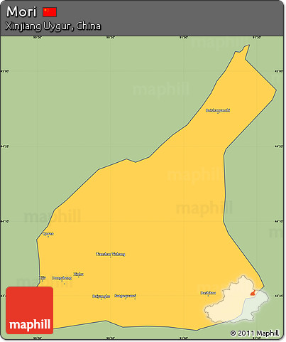 Savanna Style Simple Map of Mori, cropped outside