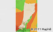 Satellite 3D Map of Moyu, political outside
