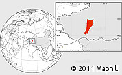 Blank Location Map of Moyu, highlighted country
