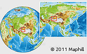 Physical Location Map of Moyu, within the entire country