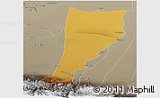 Physical Panoramic Map of Moyu, semi-desaturated