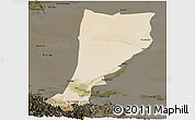 Satellite Panoramic Map of Moyu, darken