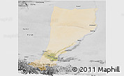 Satellite Panoramic Map of Moyu, desaturated