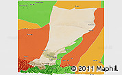 Satellite Panoramic Map of Moyu, political outside