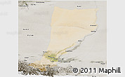 Satellite Panoramic Map of Moyu, semi-desaturated