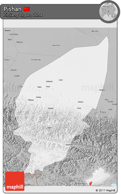 Gray 3D Map of Pishan