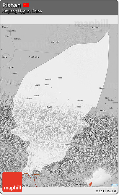 Gray 3D Map of Pishan