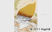 Physical 3D Map of Pishan, satellite outside