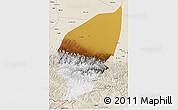 Physical 3D Map of Pishan, shaded relief outside