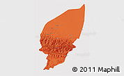 Political 3D Map of Pishan, cropped outside