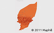 Political 3D Map of Pishan, single color outside