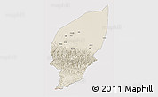 Shaded Relief 3D Map of Pishan, cropped outside
