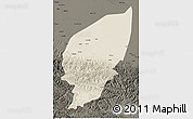 Shaded Relief 3D Map of Pishan, darken