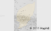 Shaded Relief 3D Map of Pishan, desaturated